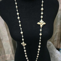 Aksesoris / Perhiasan Chanel Necklace / Kalung Mutiara Fashion Wanita