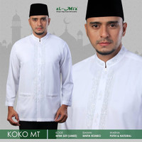 Baju Koko Pria Muslim Lengan Panjang AL MIA MT - PUTIH