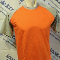 Kaos Raglan Pendek Badan Orange Lengan Abu Misty