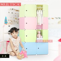 MULTCA Rak Baju Lemari Pakaian Macarons 2-8 Mainan Plastik BAYI ANAK