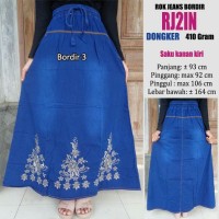 Jual Rok jeans panjang variasi bordir cantik dongker / bawahan muslimah Murah