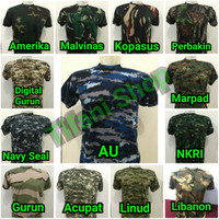 Jual BAJU / KAOS OBLONG LORENG CAMO ARMY TNI Tentara Polisi MURAH BANDUNG Murah