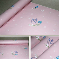 Wallpaper dinding uk 45cmx10m kode 2133 ikan cute pink