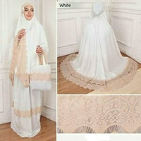 FASHION : mukena melati putih free tas edisi puasa lebaran idul fitri