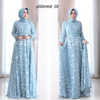 Gamis pesta fancy jacquard uragiri mewah plus pashmina dan belt