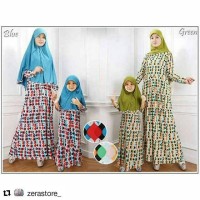 Baju Gamis Couple Ibu dan Anak Jersey Set Syari Model Terbaru K124