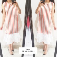 1639 Dress Sailor Stripe Garis Ready Stock Bangkok Scuba Murah Fashion