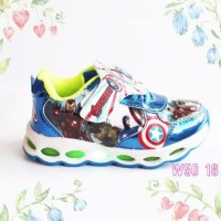 Sepatu Anak Kartun Frozen Superhero Import Murah Lampu LED