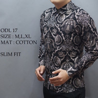 Jual Kemeja Batik Pria Slim fit lengan panjang D-281 Murah
