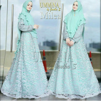 UMMINA - Baju Gaun Maxi Dress Syari Gamis Ceruti Bergo Wanita Murah