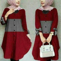 Kemeja zoya muslim bahan balotelli mix katun kotak bigsize