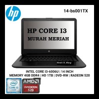 Laptop HP 14-Bs001/002TX Core I3-6006U Ram 4GB HDD 1TB VGA AMD R5-2GB
