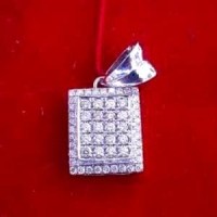 Liontin Kalung ASLi Emas 18k 75% Berlian Natural Diamond Putih Blink2
