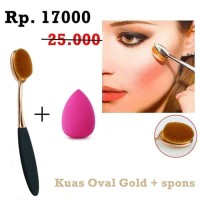 Jual JBS New York makeup brush Set Oval Gold dan Spon beauty K 003 Murah