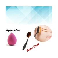 Jual JBS New York Set Oval MakeUp Brush Foundation Powder Dan Spon Beauty Murah