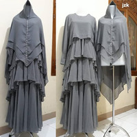 Gamis syari efer abu