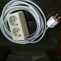 stop kontak 2 lubang UTICON kabel 10 meter NYM 2x1.5 steker BROCO
