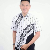 Risna Batik HRB026 kenongo kemeja hem pendek padi pekalongan M L XL