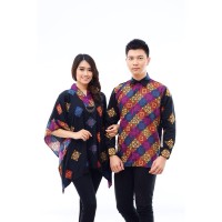 CPT62a Batik Couple Muslim Dobby Lengan Panjang Seragam Baju Wanita