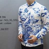 Jual BAJU KEMEJA BATIK PRIA SLIM FIT MODERN LENGAN PANJANG D310 Murah
