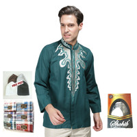SHOHIB Baju Koko Kemeja Muslim Pria Lengan Panjang 3 IN 1 AIMAN 06