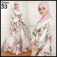 TERMURAH MAXI EMMA (33) PUTIH BAJU MUSLIM WANITA GAMIS MODEL KEKINIAN
