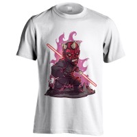 Kaos Super Hero Chibi Darth Maul Putih Ukuran S - XXL Baju Distro
