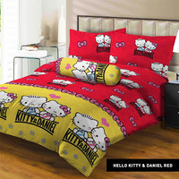 Sprei lady rose motif Hello Kitty ukuran 160 x 200 (Kasur No.2)