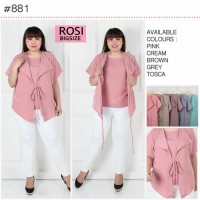 Blouse Big Size Rosi Baju Atasan Wanita Jumbo Model Cardigan
