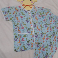 Baju Tidur Anak Laki Laki Perempuan Pajamas Dino Kecil Dinosaurus