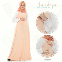 Tandya peach gamis dress wanita ibu hamil dan menyusui