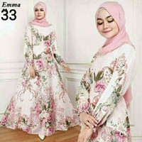 Maxi Emma Putih Baju Muslim Wanita Gamis Model Kekinian Terbaru
