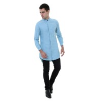 Jual Baju Gamis Pakistan Koko Pria Muslim Polos Oxford Slim Fit Kerah Murah