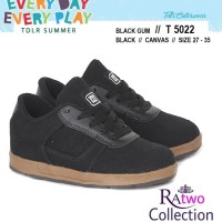 Sepatu Kets Sekolah Laki Perempuan Sneakers Hitam Canvas SD Bertali