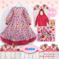 Gamis Anak Oh Baby VM25 - Gamis Bunga - Baju Anak Muslim OhBaby VM 25