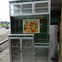 Lemari Rak Piring 3 Tiga Pintu Super Aluminium Keramik Cantik Murah