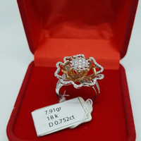Cincin Berlian Kombinasi Emas Putih dan Kuning 18K ADGBGR010817