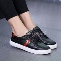 Promo DISKON! SEPATU KETS GUCCI SP26 HITAM REPLIKA DISKON! Spesial