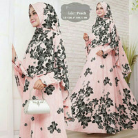 GAMIS WANITA SYARI JUMBO MAXI DRESS BUBBLEPOP AUDINA MERAH ABU NAVY H