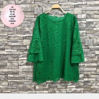 Atasan Brokat Hijau Kebaya Big Size LD 124-134 cm Tunik Jumbo Muslim