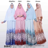 80643 Gamis Online Murah Bahan Misbi Dengan Jilbab Bubble Crepe