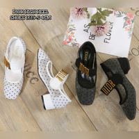 Jual DIOR BABY-D BALLET PUMP IN BLACK DOTTED SWISS SHOES 1619-5 Murah
