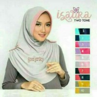 Jilbab Langsung Instan Jersey Dua Warna Pet Antem Rempel Isaura