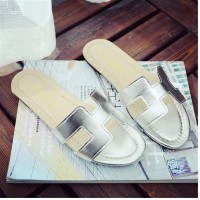 sandal H silver slipon flat summer flat simple lady slippers fse076