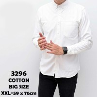 BIG SIZE XXL KEMEJA LENGAN PANJANG PUTIH POLOS PRIA COWOK JUMBO