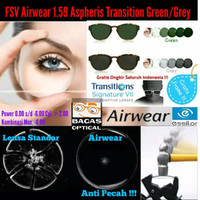 PAKET LENSA ESSILOR CRIZAL AIRWEAR 1.59 TRANSITION GREY GRATIS FRAME
