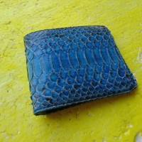 Murah Dompet Pria Kulit Ular Python Asli - Biru
