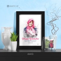 Desain Sketsa Pensil Wajah A4 SINGLE KADO WISUDA / NIKAH / ULANG TAHUN