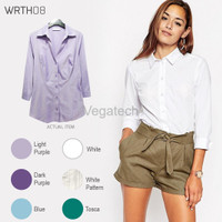 PROMO WRTH08 3 4 Sleeve Shirts Kemeja Wanita Atasan Baju Kerja