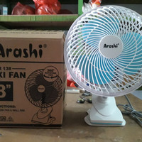 Kipas Angin Jepit Meja Dinding Arashi Flexi Fan Bisa Rotating Berputar